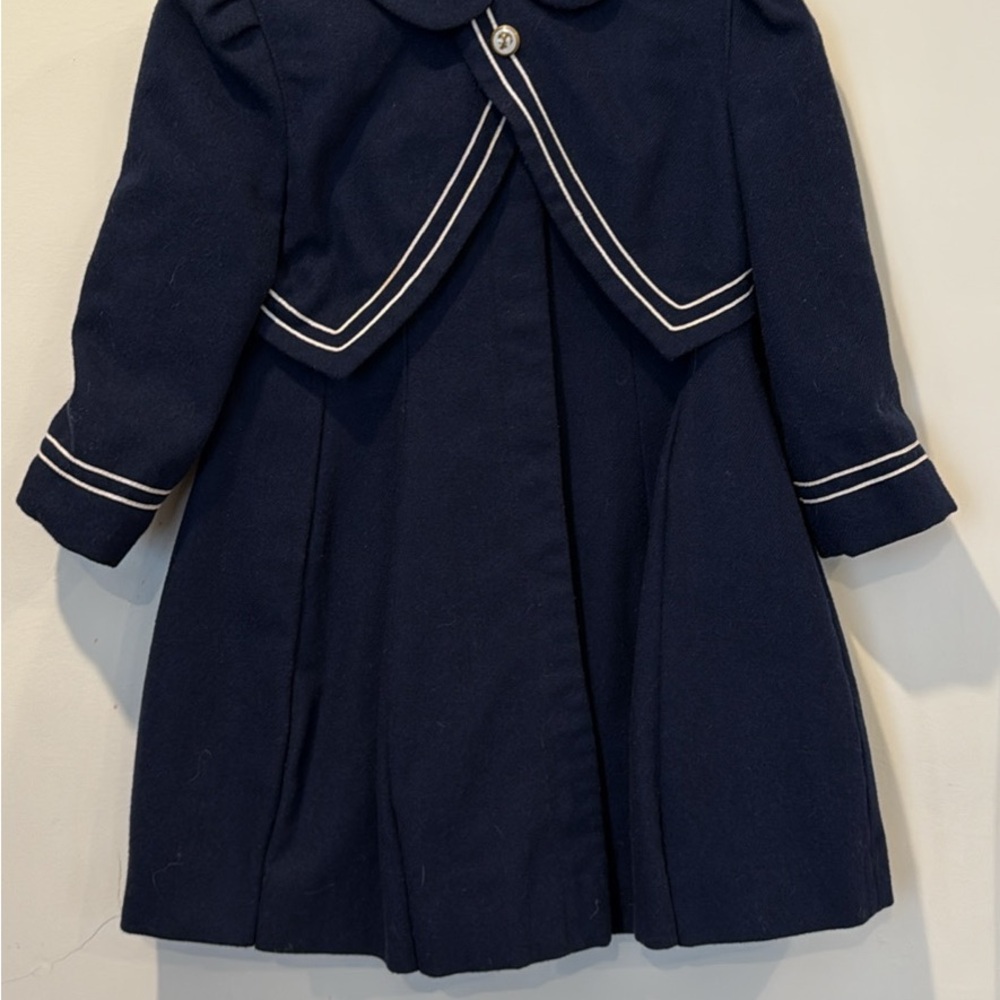 Navy Blue Dress with White Trim